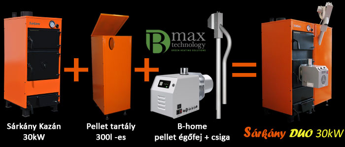 Sárkány DUO 30kW kazán