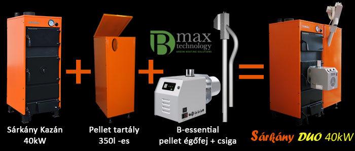 Sárkány DUO 40kW kazán