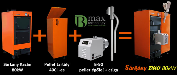 Sárkány DUO 80kW kazán